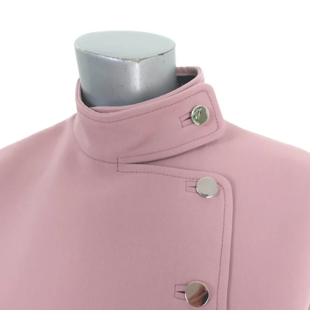 Gucci Mock Neck Sleeveless Buttoned Mini Dress Dusty Pink Crepe Size 46 - Picture 2 of 9